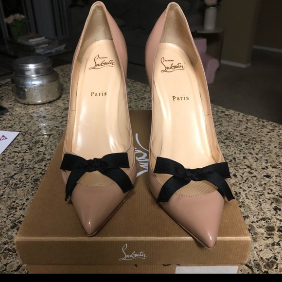 Christian Louboutin Shoes - Christian Louboutin Love Me Pumps Nude Patent 41